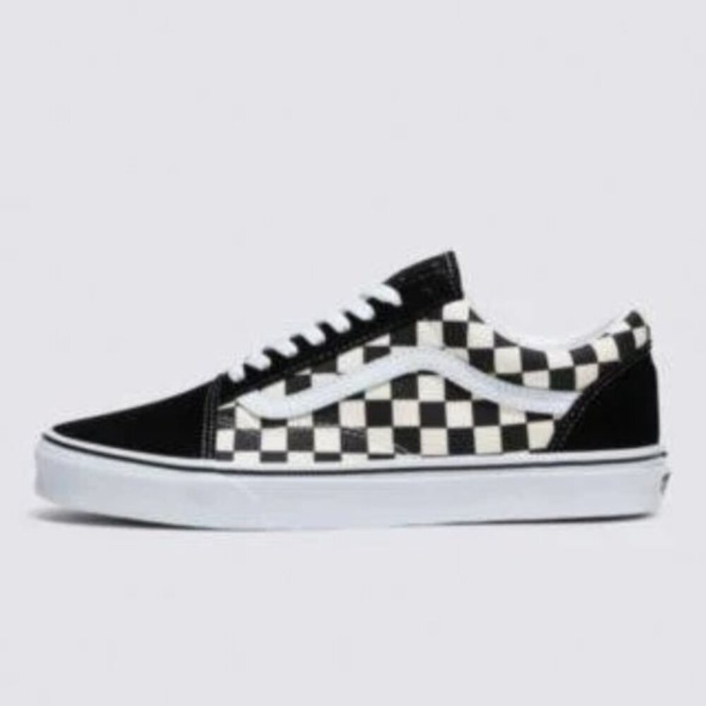 Vans Old Skool Primary Check Suede & Canvas Low Top Sneakers Unisex M 5.5 W 7